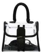 Romwe Oversized Buckle Transparent Handbag