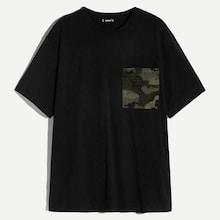 Romwe Guys Camo Pocket Front T-shirt