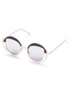 Romwe Gold Frame Chic Round Sunglasses