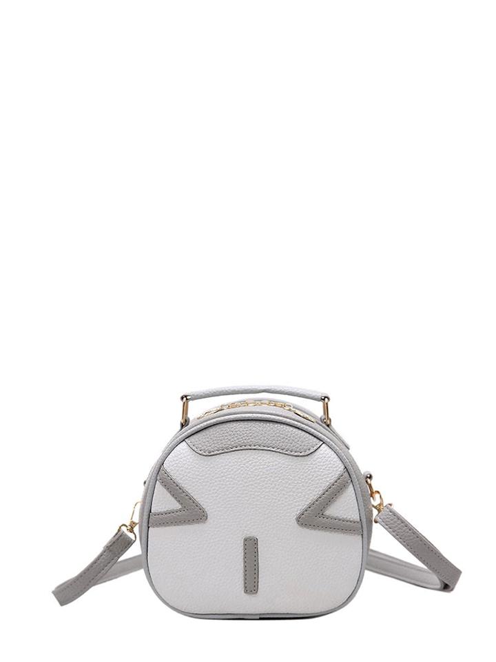 Romwe Two Tone Cute Patch Combination Bag