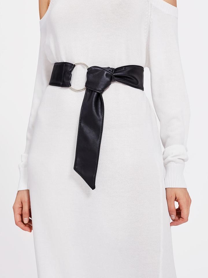 Romwe Ring Detail Knot Waist Belt