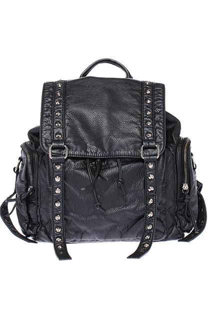 Romwe Rivet Black Backpack