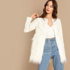 Romwe Pearl Embellished Contrast Coat
