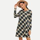 Romwe Plaid Tunic Dress