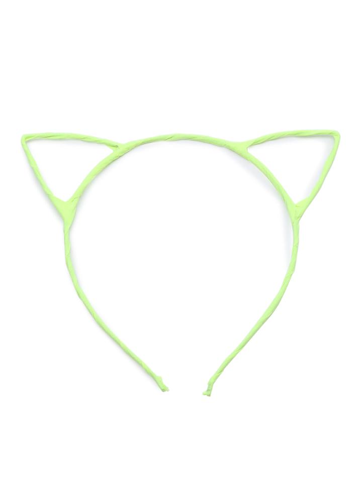 Romwe Neon Yellow Cute Cat Ears Hair Band