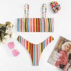 Romwe Random Pattern Bikini Set With Hair Tie