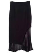 Romwe High Waist Asymmetrical Pleated Black Skirt