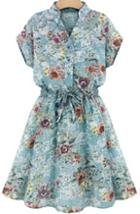 Romwe V Neck With Buttons Florals Dress