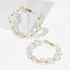 Romwe Bead Decor Hoop Earrings 1pair