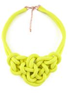 Romwe Yellow Twine Elastic Necklace