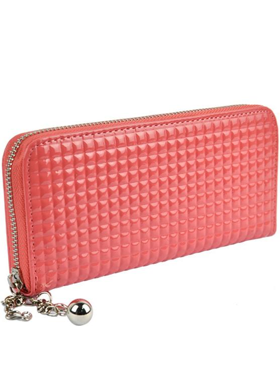 Romwe Melon Zipper Plaid Clutch Bag