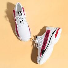 Romwe Slogan Detail Lace-up Knit Sneakers