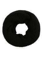 Romwe Black Ribbed Knit Infinity Scarf