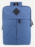 Romwe Blue Zip Closure Square Canvas Backpack