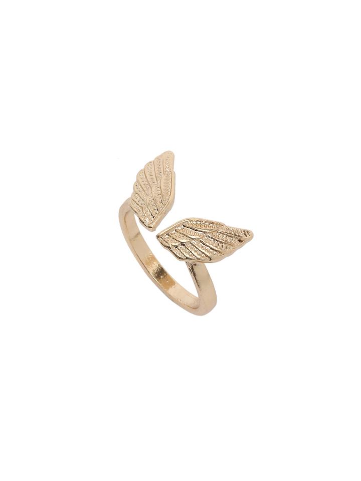 Romwe Golden Wing-shaped Ring