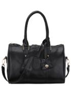 Romwe Faux Leather Bowler Bag