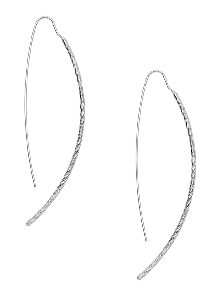 Romwe Silver Plated Smooth Design Drop Earrings