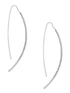 Romwe Silver Plated Smooth Design Drop Earrings