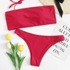 Romwe Detachable Straps Bandeau Top Bikini Set