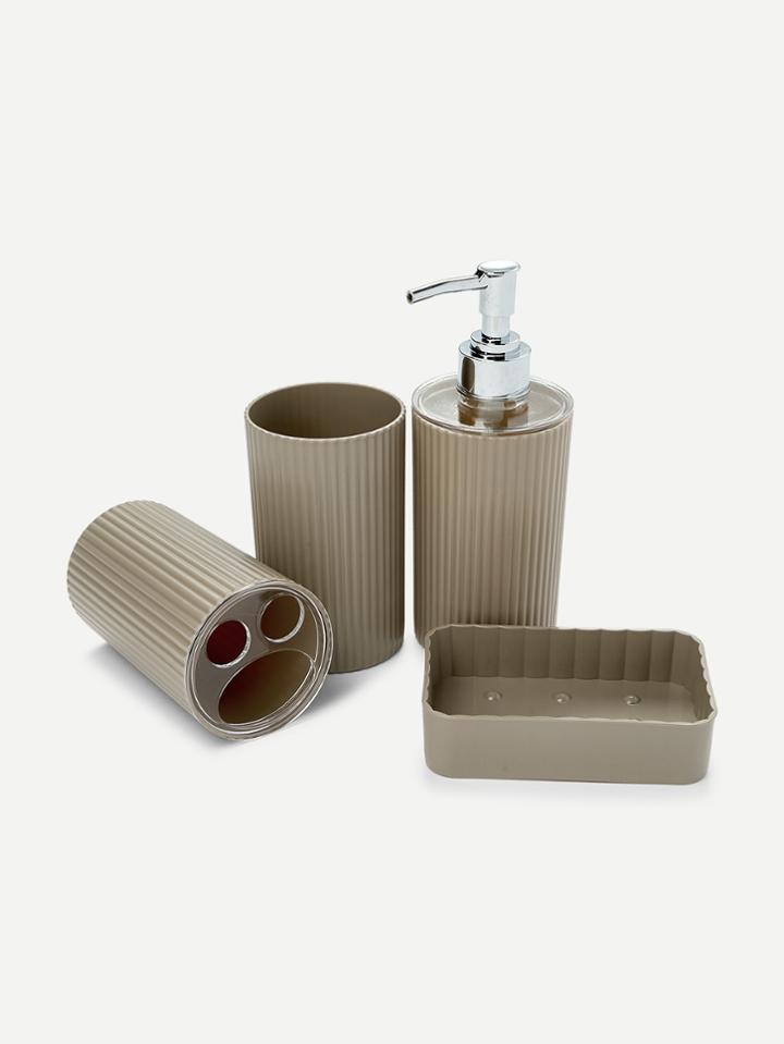 Romwe Ribbed Bath Accessories Set