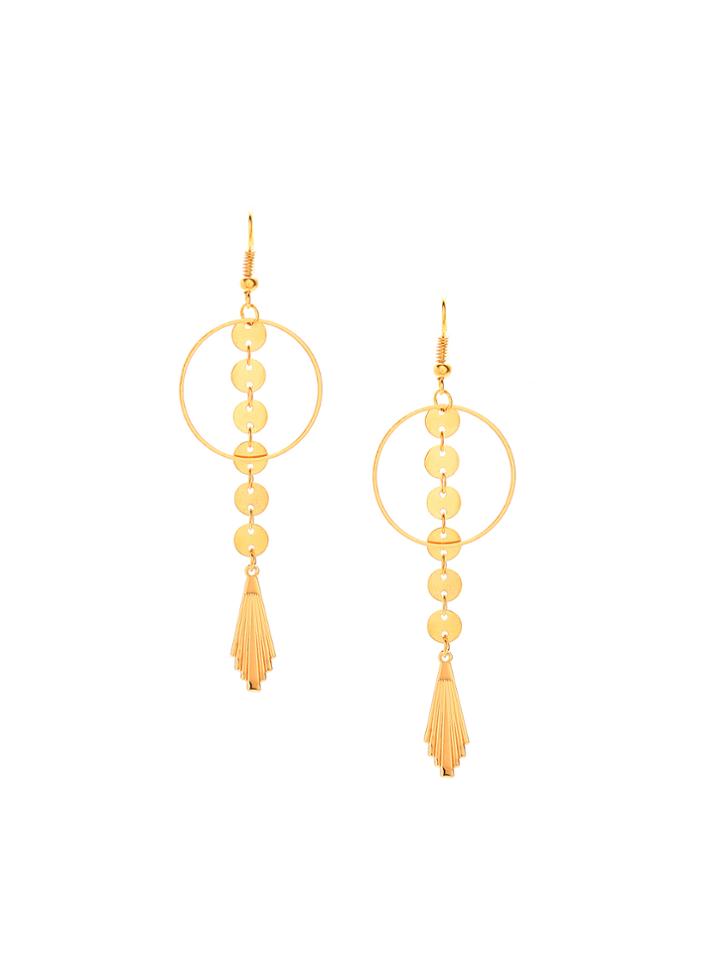 Romwe Minimalist Geometric Drop Earrings With Sequins