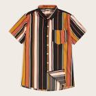 Romwe Guys Colourful Stripe Shirt