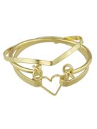 Romwe (3 Pcs/set) Punk Design Golden Cuff Bangles