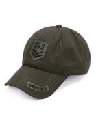 Romwe Army Green Letter Embroidery Baseball Cap