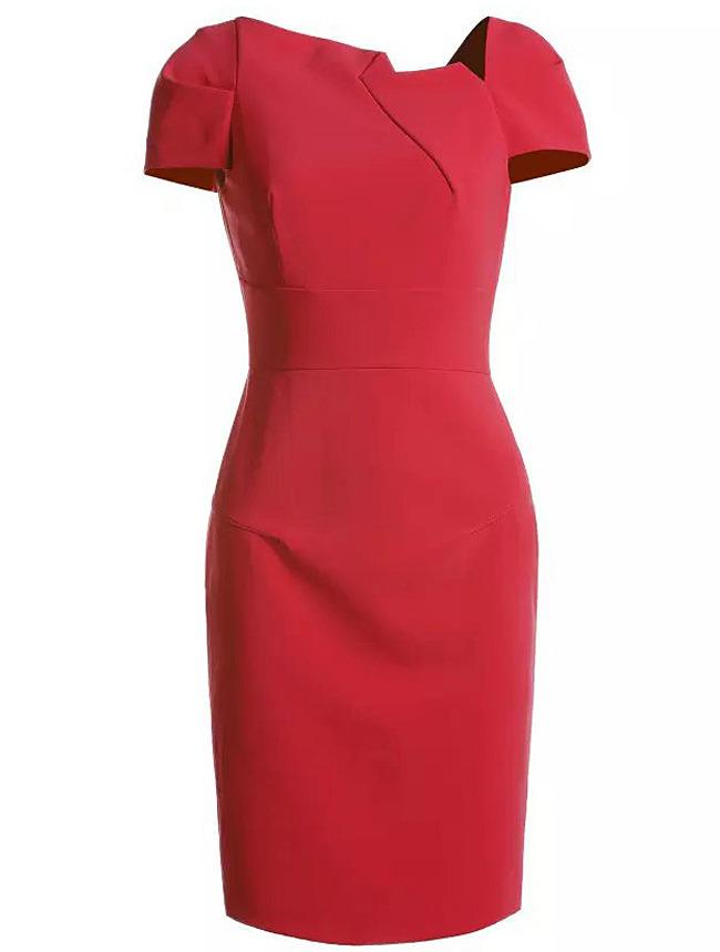 Romwe Red Short Sleeve Slim Dress