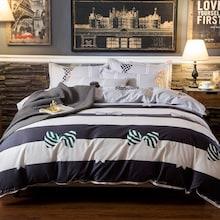 Romwe Striped & Bow Tie Print Sheet Set