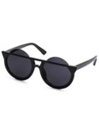 Romwe Super Dark Black Round Lens Sunglasses