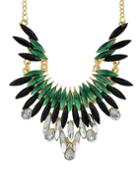 Romwe New Fashion Green Gemstone Beautiful Women Shourouk Necklace