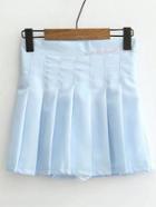 Romwe Letter Embroidery Pleated Skirt