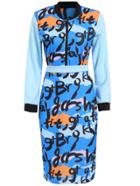 Romwe Contrast Collar Letter Print Top With Skirt