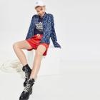 Romwe Zip Up Drawstring Hem Dolphin Print Jacket
