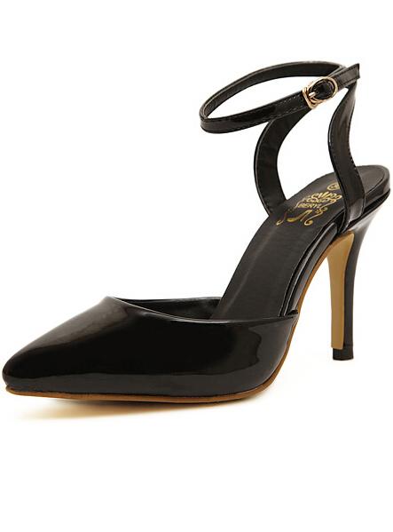 Romwe Black Point Toe Slingbacks High Heeled Pumps