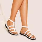 Romwe Cut-out Decorated Flat Sandals