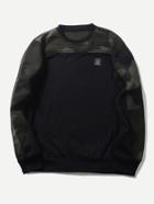 Romwe Men Color Block Camo Owl Applique Sweatshirt