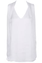 Romwe Romwe Semi-sheer White Chiffon Vest