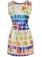 Romwe Multicolor Zipper Top With Rainbow Print Skirt