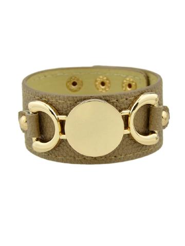 Romwe Khaki Original Letter Wide Bangle
