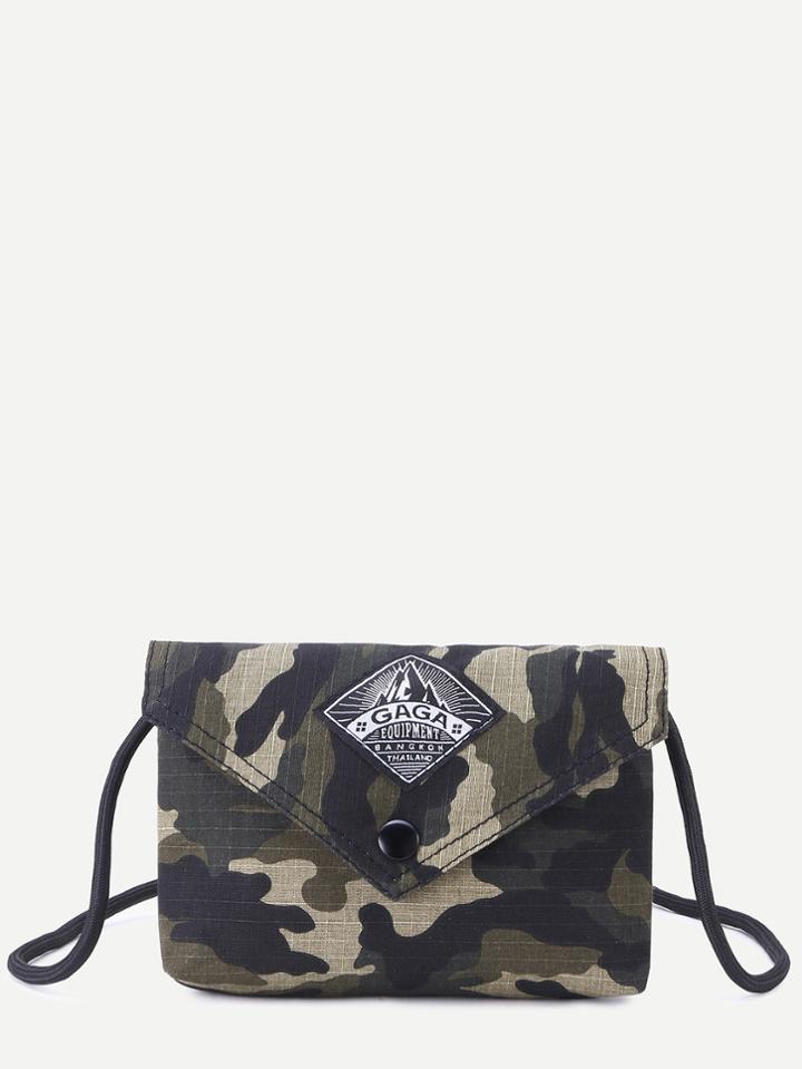Romwe Camouflage Faux Leather Envelope Bag