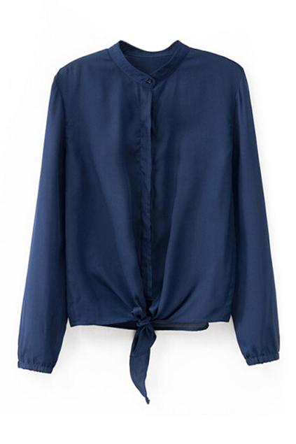 Romwe Perspective Tied Blouse