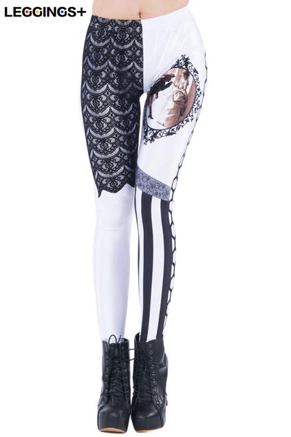 Romwe Lace Embellished Baroque Style White Leggings