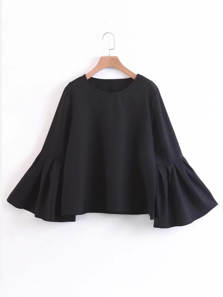 Romwe Oversized Bell Sleeve Blouse