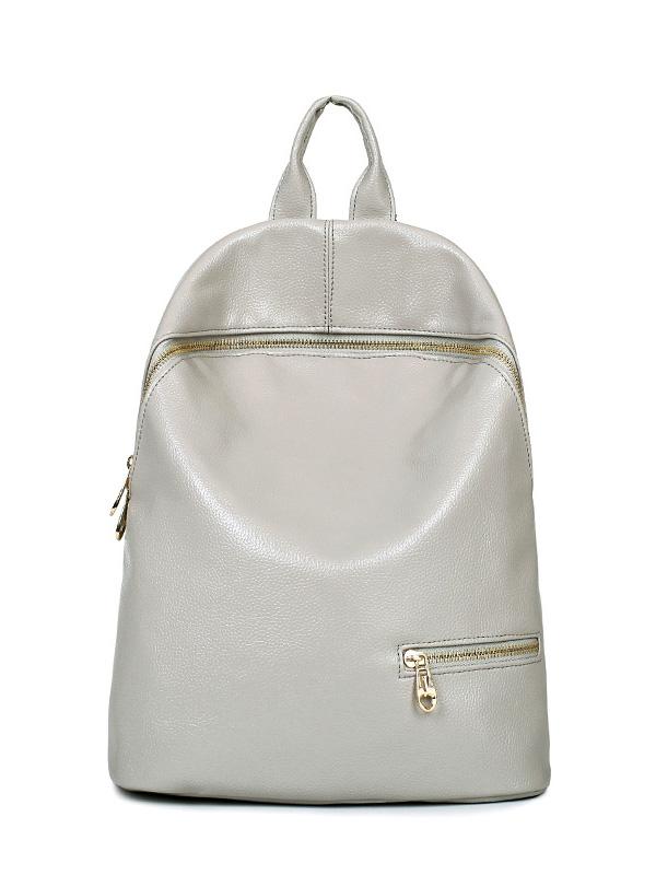 Romwe Embossed Faux Leather Zip Front Backpack