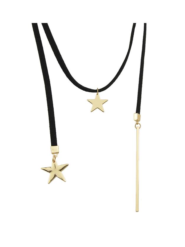 Romwe Gothic Style Tattoo Black Suede Long Chain Choker