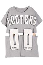 Romwe Looters Oo Stitching Cut-out T-shirt