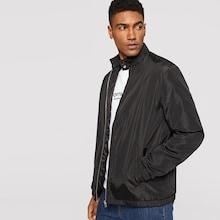 Romwe Guys Buttoned Stand Collar Padded Jacket