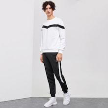 Romwe Men Cut And Sew Sweatshirt With Pants